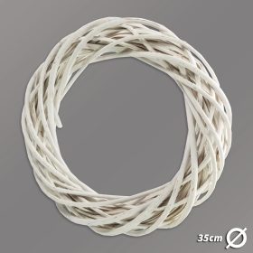 Fűzvessző koszorúalap fehér 35cm 24/#