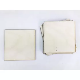 Natúr fa - Négyzet tábla 8x8cm 6db/csomag