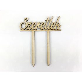 Natúr fa - Beszúrós "Szeretlek" felirat 12cm