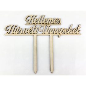   Natúr fa - Beszúrós "Kellemes húsvéti ünnepeket" felirat 17cm