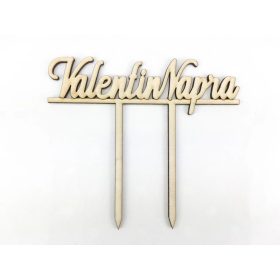   Natúr fa - Beszúrós "Valentin napra" felirat 11,5cm