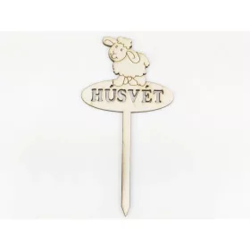 Natúr fa - Beszúrós bárányos "HÚSVÉT" 8cm