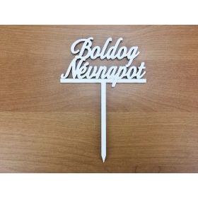   Fa - Beszúrós "Boldog Névnapot" felirat fehér 8,6cm
