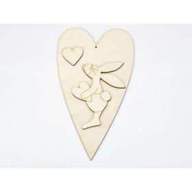 Natúr fa - Nyuszifiú + szív 25cm