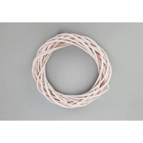 Fűzvessző koszorúalap pasztell rózsa 25cm 48/#