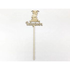   Natúr fa - Beszúrós felirat "Ballagásodra" könyves bagoly