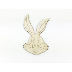 Natúr fa - Hosszúfülű nyuszi fej 15cm