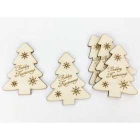   Natúr fa - "Boldog Karácsonyt" fenyő 8cm 5db/csomag
