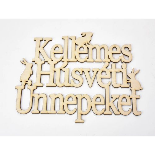 Natúr fa - "Kellemes Húsvéti Ünnepeket" felirat koszorúra 16x20cm