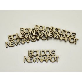   Natúr fa - " BOLDOG NÉVNAPOT " felirat 2,4x6,3cm 5db/csomag