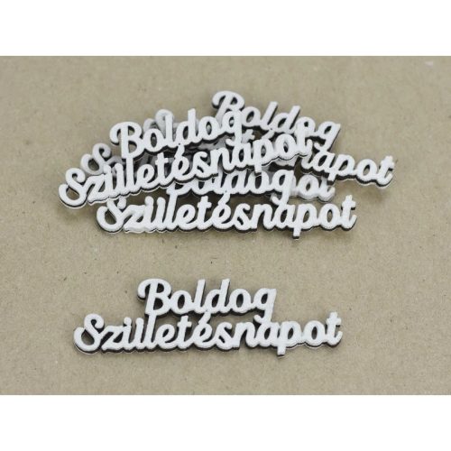 "Boldog Születésnapot" felirat fehér 2,3x7,8cm 5db/csomag