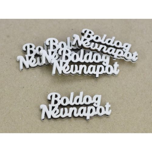 "Boldog Névnapot" felirat fehér 2,3x5,3cm 5db/csomag