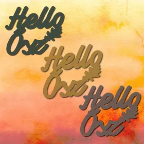   Keki "Hello Ősz" felirat színes 5x5,5cm 3db/csomag