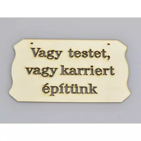   Natúr fa - "Vagy testet vagy karriert.." tábla 10,8x19,7cm