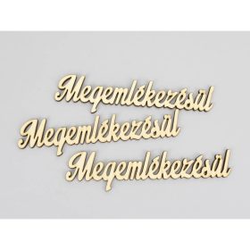   Natúr fa - "Megemlékezésül" felirat 2,6x15cm 3db/csomag