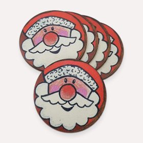   Nyomtatott fa tábla - Mosolygós Mikulás kerek tábla 5db/cs