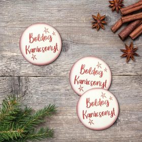   Nyomtatott fa tábla - Boldog Karácsonyt tábla 3db/csom Fehér/Piros