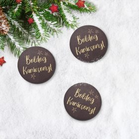   Nyomtatott fa tábla - Boldog Karácsonyt tábla 3db/csom Barna/krém