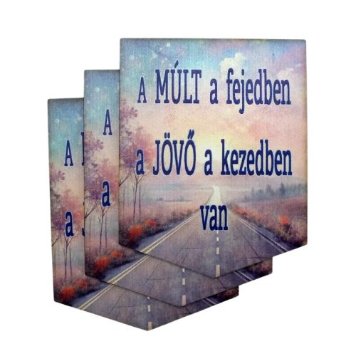 Nyomtatott dekorkarton - "A múlt a fejedben.." bookmark tábla 3db