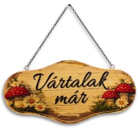 Natúr tábla láncos 25x12cm - gombás