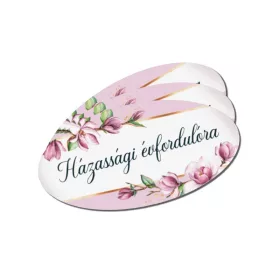   Nyomtatott dekorkarton - Házassági évfordulóra ovál tábla 3db