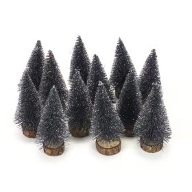 Dekor fenyőfa antracit 10cm 12db/cs