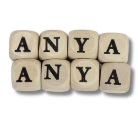   Nyomtatott fa dobókocka natúr - ANYA felirattal 2szett/csomag