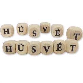 Fa dobókocka natúr - HÚSVÉT felirattal 2szett/csomag
