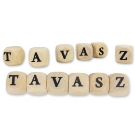 Fa dobókocka natúr - TAVASZ felirattal 2szett/csomag