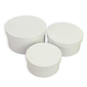 Papírdoboz kerek fehér 3db/szett 96/#