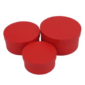 Papírdoboz kerek piros 3db/szett (96/#)
