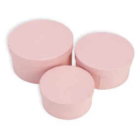 Papírdoboz kerek rózsaszín 3db/szett 96/#