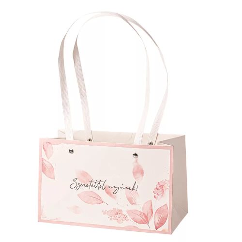 10 pcs." With love to Mom!" Flower Bag with Inscription 22(L) x 10.5(W) x 13.5(H) cm