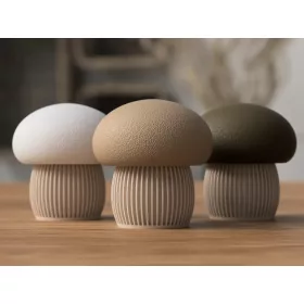 3D nyomtatott dekorációs gomba tároló - fehér tető