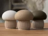 3D nyomtatott dekorációs gomba tároló - latte brown tető