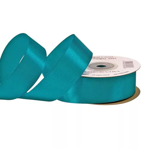 Szatén szalag 25mm x 22.86m - Türkizkék