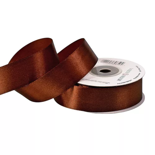 Szatén szalag 25mm x 22.86m - Sötétbarna