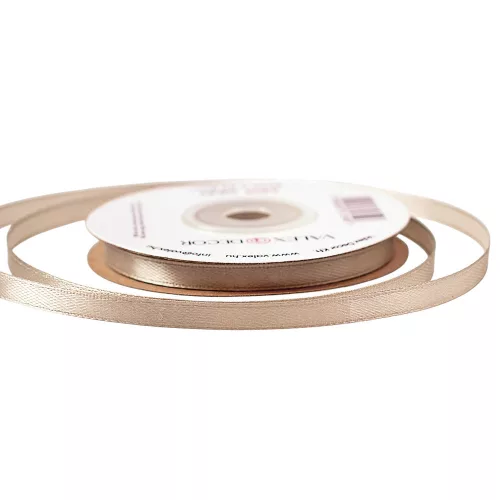 Szatén szalag 6mm x 22.86m - Bézs