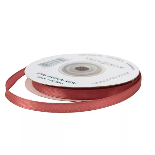 Szatén szalag 6mm x 22.86m - Bronz Rozé