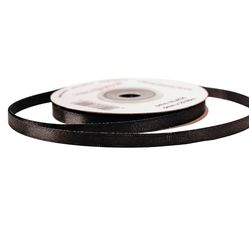 Szatén szalag 6mm x 22.86m - Fekete