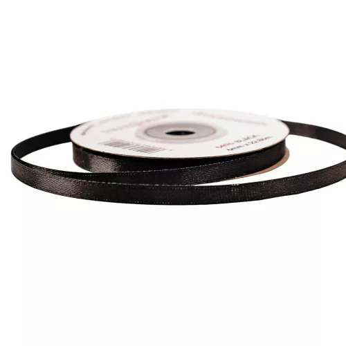 Szatén szalag 6mm x 22.86m - Fekete