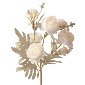 Hamvas rózsa ág, 56cm magas - Fehér