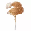 Metál arany gingko biloba köteg, 6 szálas, 37cm magas