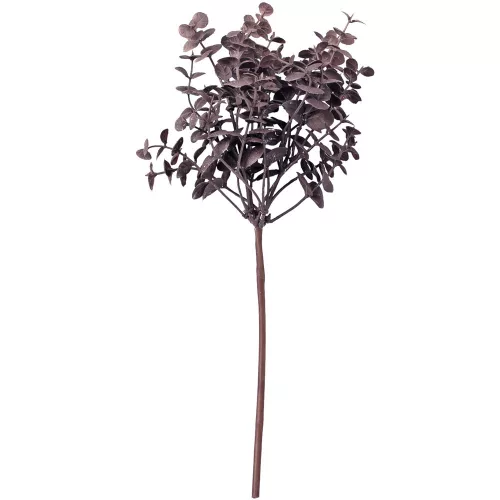 Eukaliptusz műnövény ág, 33cm magas - Sötétbarna