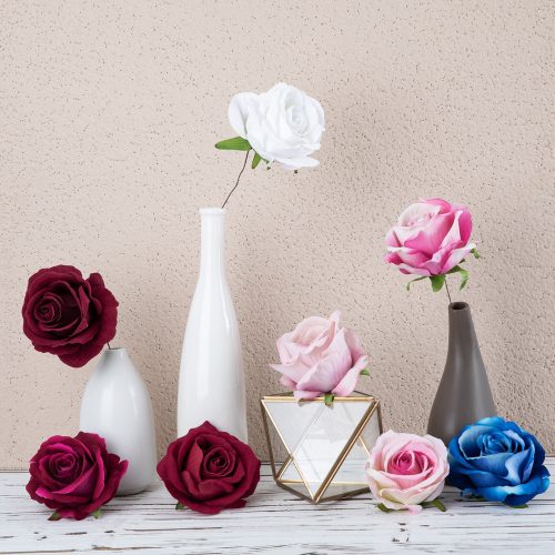 Bársony rózsafej, 8cm - Pezsgő