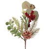 Téli ág fenyővel, eukaliptusszal, bogyókkal és tobozzal, 31cm magas