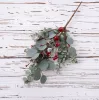 Csörgős téli ág levelekkel és bogyókkal, 49cm magas