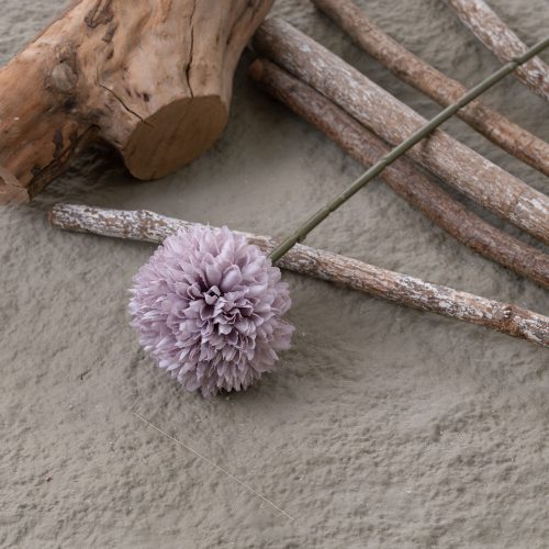 Krizantém selyemvirág szál, 29cm magas - Lila