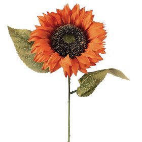   Napraforgó selyemvirág szál, 50cm magas - Sötét narancssárga