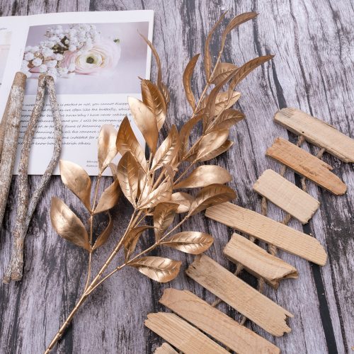 Karácsonyi levélág, 84cm magas - Arany